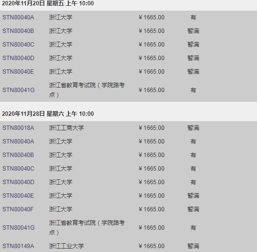 2020年10~11月GRE考試時間_考位安排（最新）